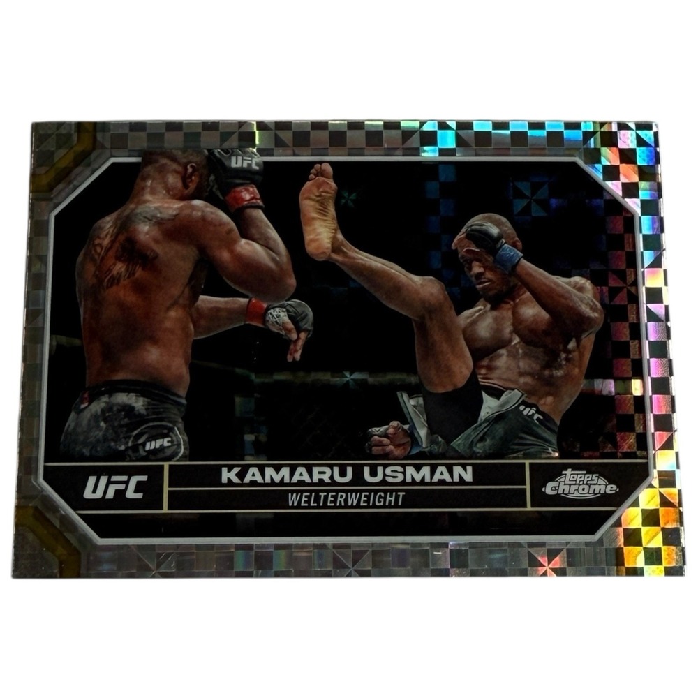 2024 TOPPS CHROME UFC KAMARU USMAN X-FRACTOR REFRACTOR #108